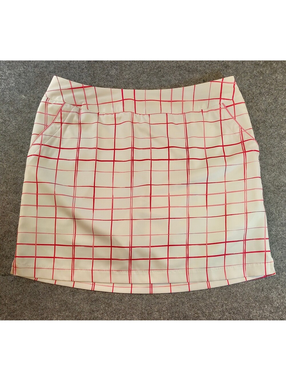 Adidas Golf Skort Size 8 White Pink Plaid ClimaCool Athletic Skirt NWT $70